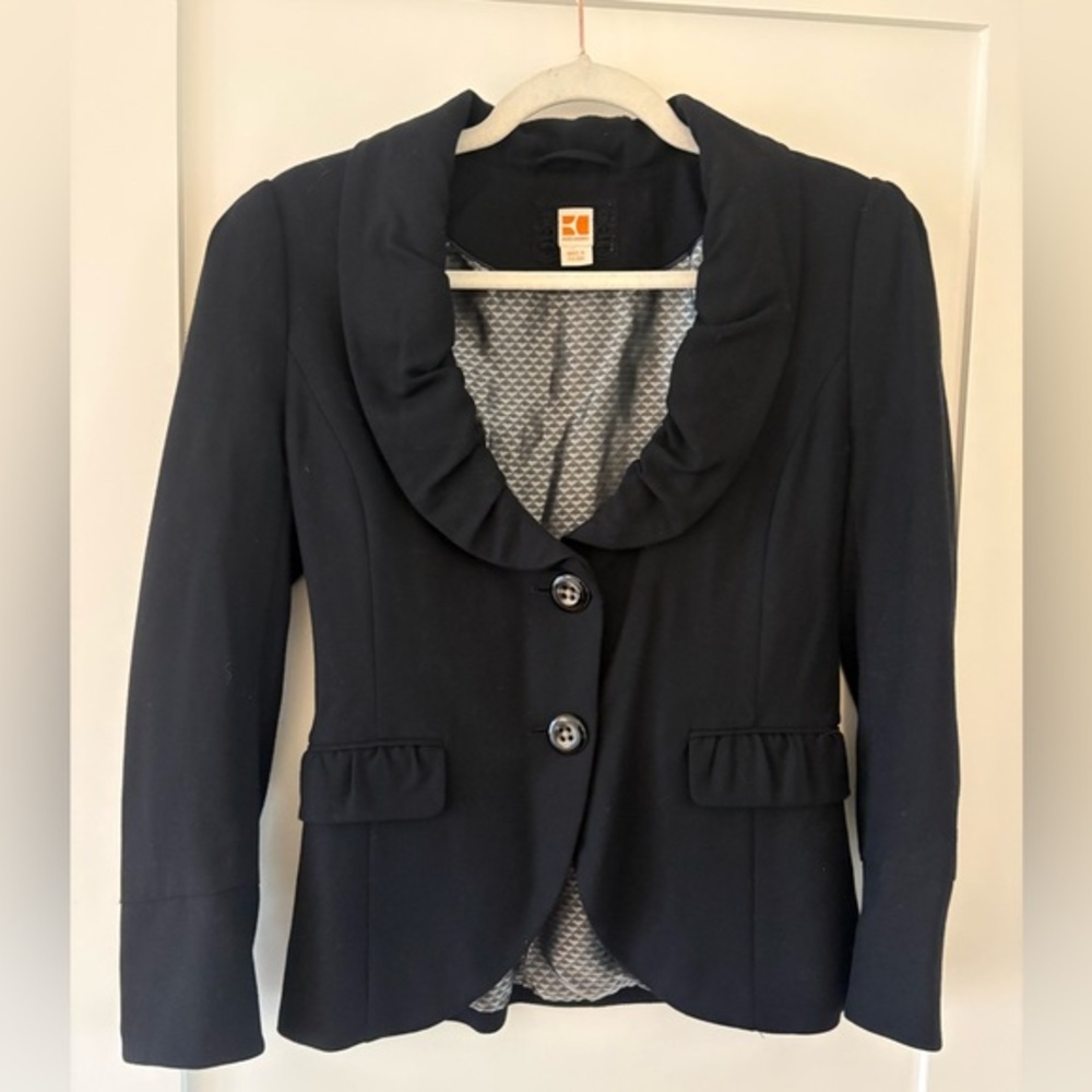 Hugo Boss Orange | women’s black blazer Y2K ruffle detail feminine tailored XS-S